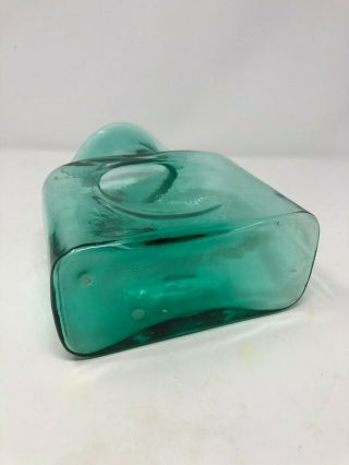 Blenko Sea Green Glass Double Spout Water Bottle Pitcher Carafe Modern USA 4