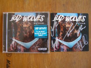 Bad Wolves Signed Cd N.  A.  T.  I.  O.  N Autographed By Full Band 2019