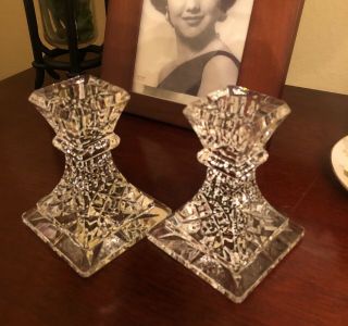 WATERFORD CRYSTAL Candle Holders/Candlesticks Pair ☆ 4 Inch ☆ 4