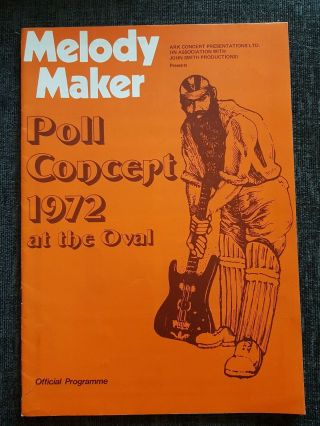 Melody Maker Poll Concert Programme 1972 At The Oval