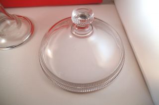 Vintage EAPG Clear Glass Covered Compote Ribbed Ridged 4