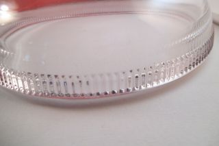 Vintage EAPG Clear Glass Covered Compote Ribbed Ridged 5