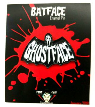 Ghostface Bat Scream Enamel Pin Horror Movie Fright Crate Exclusive Collectible