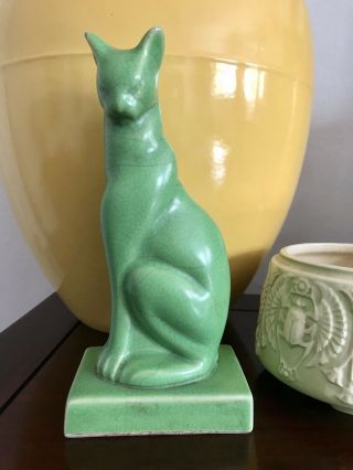 Art Deco Cat Crackle Pottery Statue /bookend