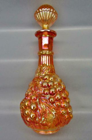 Modern Imperial Grape Marigold Carnival Glass Decanter With Stopper 7145