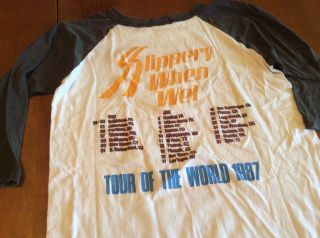 BON JOVI CONCERT SHIRT 1987 TOUR.  SLIPPERY WHEN WET.  SIZE L 4