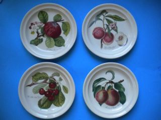4 Portemirion Pomona Salad Plates Pear Cherry Apple Peach England