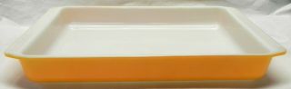 Pyrex Rectangular Baking Dish 933,  Orange On White,  13.  5x8.  75 Roasting Pan,  Exc