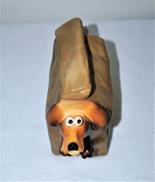 Fantastic John Groth Hand Crafted Studio Pottery " Doggy Bag " Dog Teapot