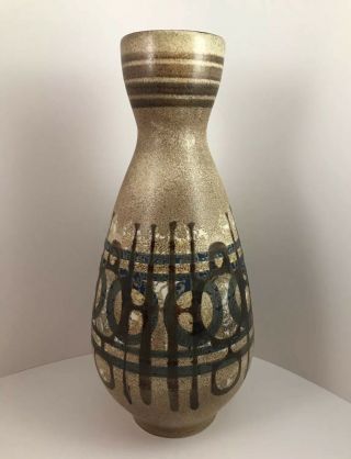 Lapid Israel Large 16.  5” Floor Vase Mid Century Design Pottery Signed Batia