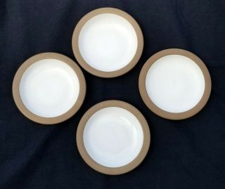 Heath Ceramics Rim Line Mini Plates 401 5 - ½” 4 Beauties White/brown Rim (c31)
