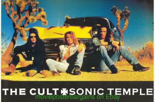 The Cult Sonic Temple Huge Album Promo 1989 Rolled 3 X 5 Feet U.  K.  Subway Poster