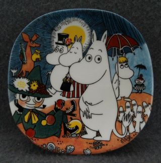 Moomin Sunday Stroll Arabia Finland Saucer Wall Plate 1999 4.  75 " Characters Bull