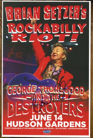 Brian Setzer Autographed Gig Poster Rockabilly,  Stray Cats