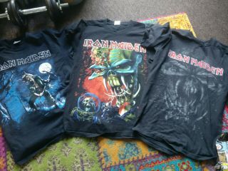 Iron Maiden 3 Tour Tshirts Size Small,  Breeg And 2 X Final Frontier