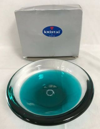 Vtg Mid - Century Murano Art Glass Bowl/new W/ Label,  Signed By Artist