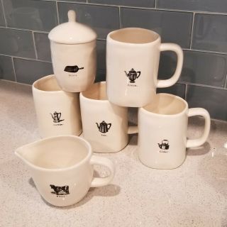Nwot Rae Dunn Mugs Canister Creamer Icon Line Tea Cider Coffee Pour Set