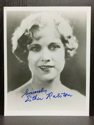 Esther Ralston Autograph 8x10 Bw Signed Photo Actress " The American Venus "