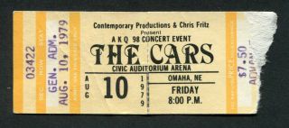 1979 The Cars Concert Ticket Stub Omaha Ne Candy O Tour