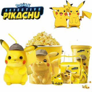 Detective Pikachu Popcorn Beverage Cup Pikachu Shoulder Bucket Bag Backpack