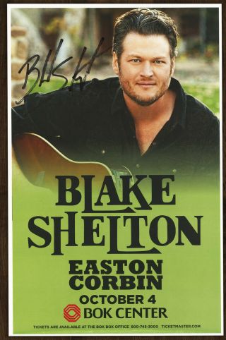 Blake Shelton Autographed Gig Poster The Voice,  Ol 