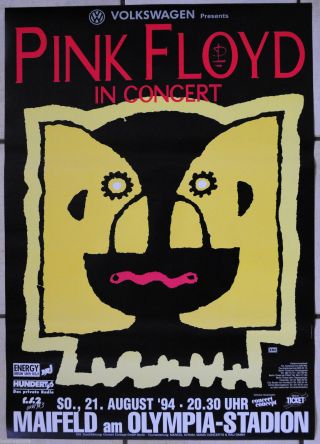 Pink Floyd Very Rare Concert Poster Berlin 1994 Tour David Gilmour
