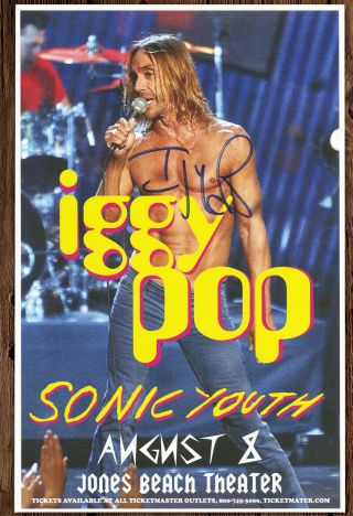 Iggy Pop Autographed Gig Poster Stooges