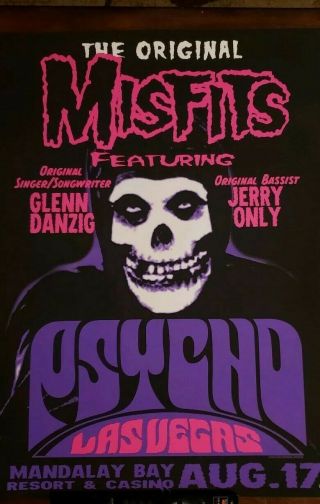 Misfits Psycho Fest Vegas Silkscreen Poster August 17 2019 Numbered 451 Of 1000