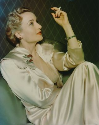 Carole Lombard Rare Stunning 1940 Paramount Studio Color Glamour Portrait Photo