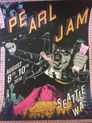 Pearl Jam Poster Seattle 2018 Faile Screen Print Eddie Vedder