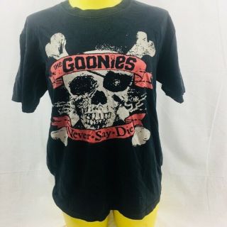The Goonies Never Say Die Tshirt Pirates Skull And Cross Bones Size Medium Black