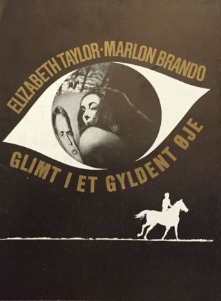 Reflections In A Golden Eye Elizabeth Taylor Marlon B 1967 Danish Movie Program