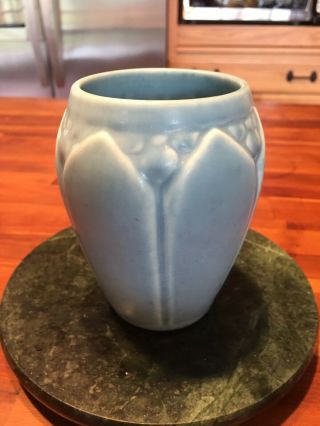 Rookwood Pottery 5.  5 " Vase Matte Blue Flame Mark Xxvi 1937 2090