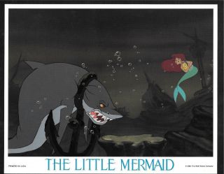 Walt Disney The Little Mermaid 1989 8x10 Lobby Card Ariel Flounder