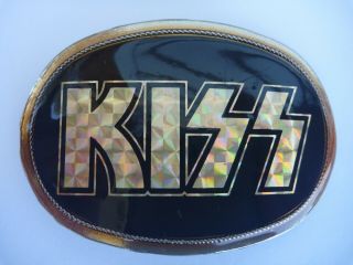 Vtg 1976 Kiss Rock Band Belt Buckle By Pacifica Manufacturing