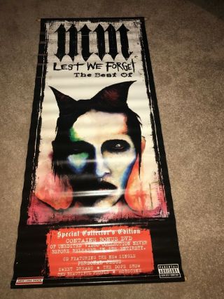 Marilyn Manson Rare Vinyl Banner Poster Vintage Spooky Kids Metal Rock Cd Dvd
