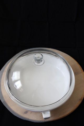 Princess House Nouveau French Cookware 10 1/2 " White Skillet & Glass Dome Lid