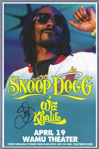 Snoop Dogg Autographed Concert Poster 2014 Gin & Juice