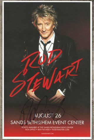 Rod Stewart Autographed Live Show Gig Poster Forever Young,  Hot Legs