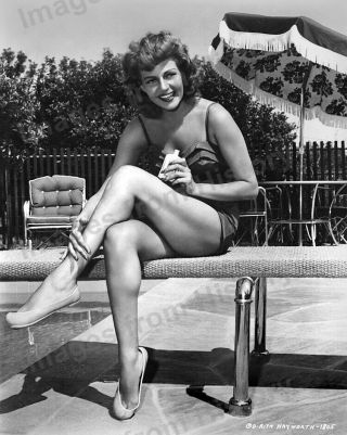 8x10 Print Rita Hayworth Sexy Leggy Poolside Pin Up Columbia 3232