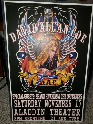David Allan Coe Concert Poster Signed