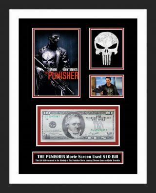 The Punisher Movie Screen $10 Bill Photo Display Ready 2 Frame W -