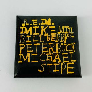 R.  E.  M.  Rock Band Pinback Button Badge Collectible 2 X 2 " Stipe Berry Buck Mills