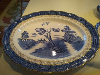 Royal Doulton Real Old Willow Oval 14 Inch Serving Platter Rhtf