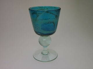Vintage Mdina Art Glass Goblet - Hand Made In Malta - Signed And Dated 1976