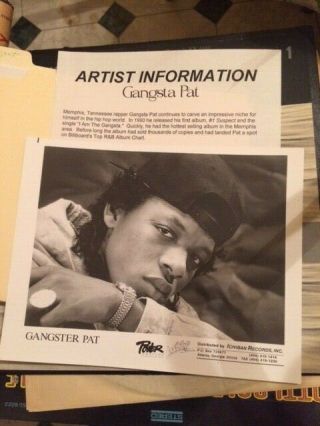 Gangsta Pat Vintage Hip Hop Promo Pic Rap Promo Material