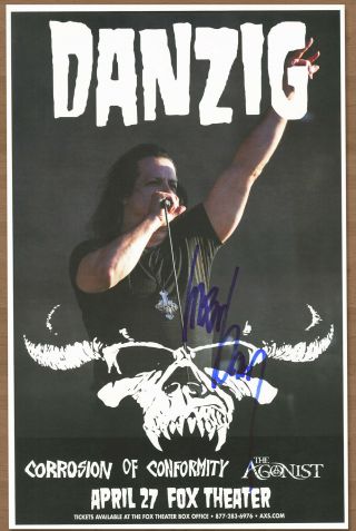 Glenn Danzig Autographed Gig Poster Misfits
