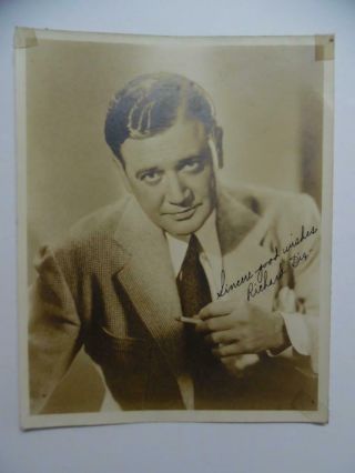 1943 Richard Dix Facsimile Signed Photo Hollywood Actor 8 " X 10 " Vintage