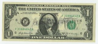 Jean Stapleton - Tv Actress: " All In The Family " - Signed Dollar Bill