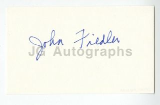 John Fiedler " Piglet " From Winnie The Pooh - Autographed 3x5 Card